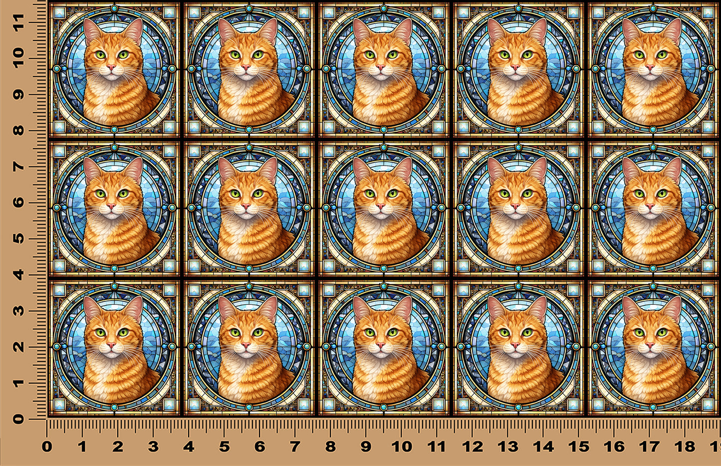 DecoCraft - Scenic Elevated Texture Tiles - Orange Tabby