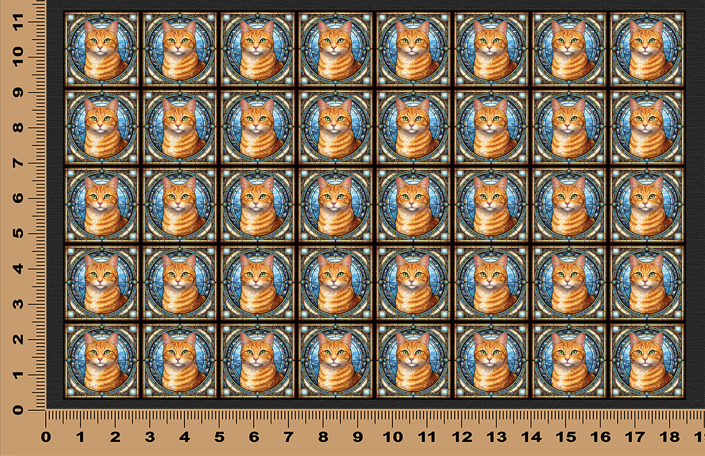 DecoCraft - Scenic Elevated Texture Tiles - Orange Tabby