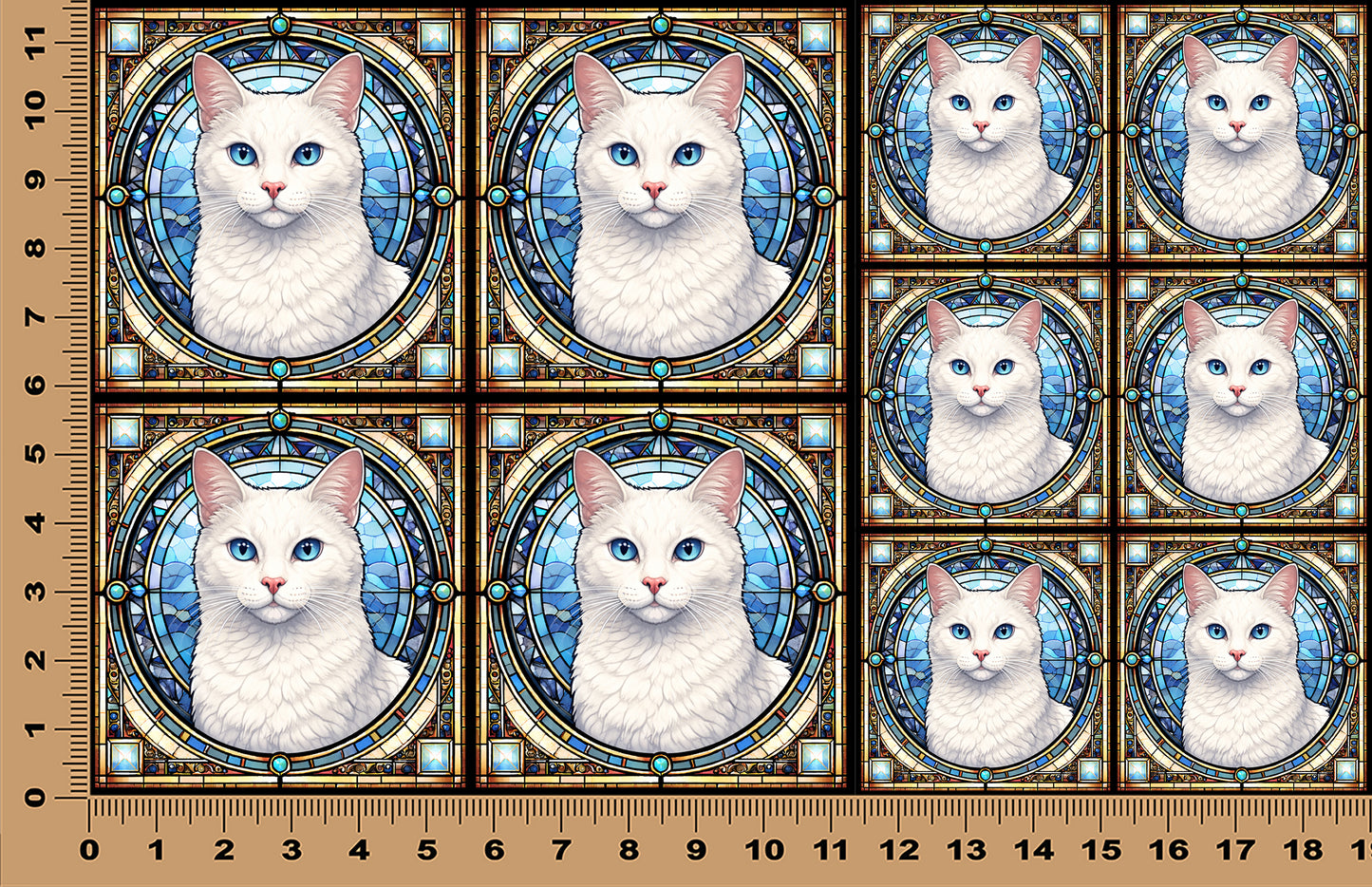 DecoCraft - Scenic Elevated Texture Tiles - White Cat