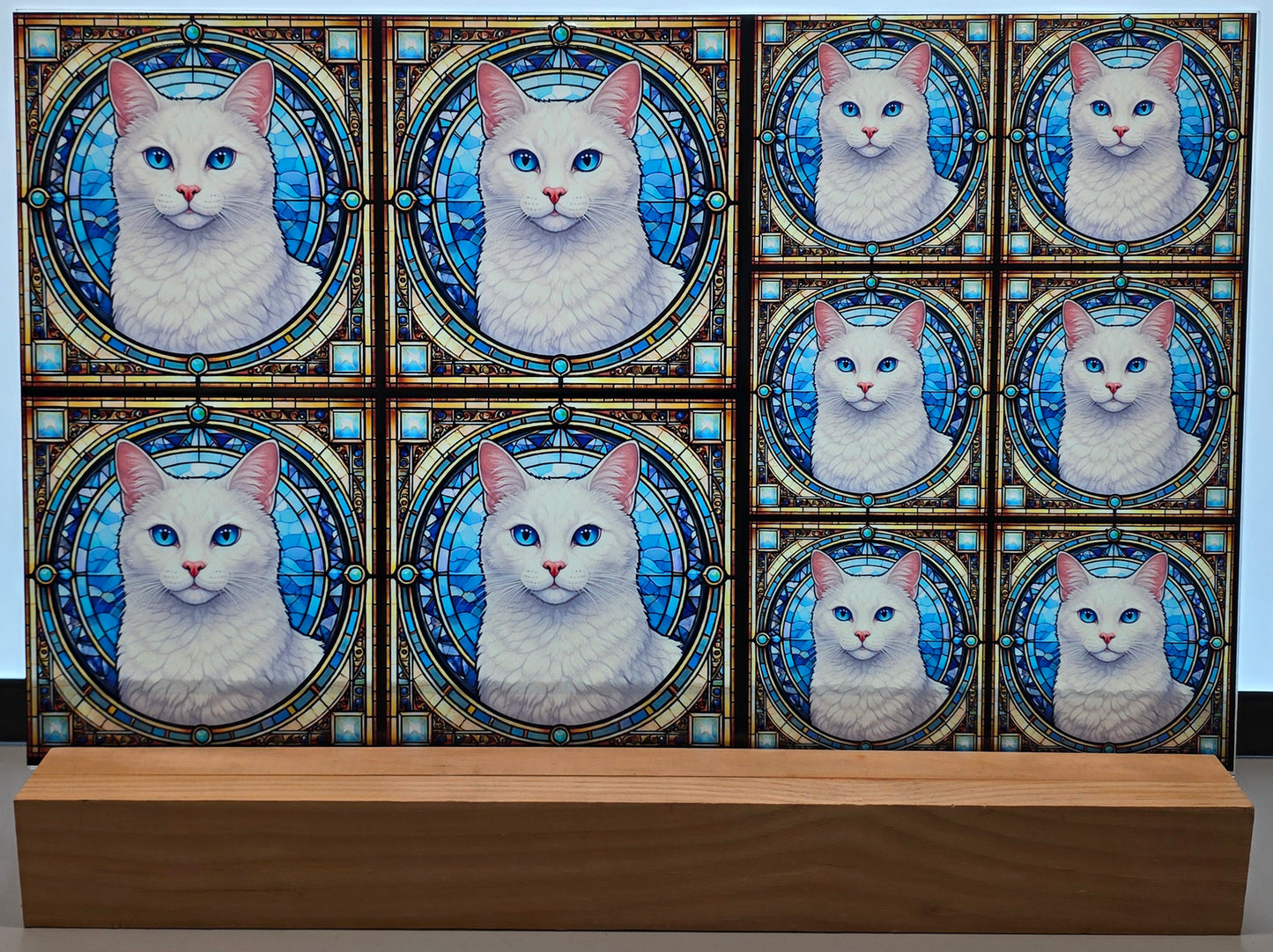 DecoCraft - Scenic Elevated Texture Tiles - White Cat