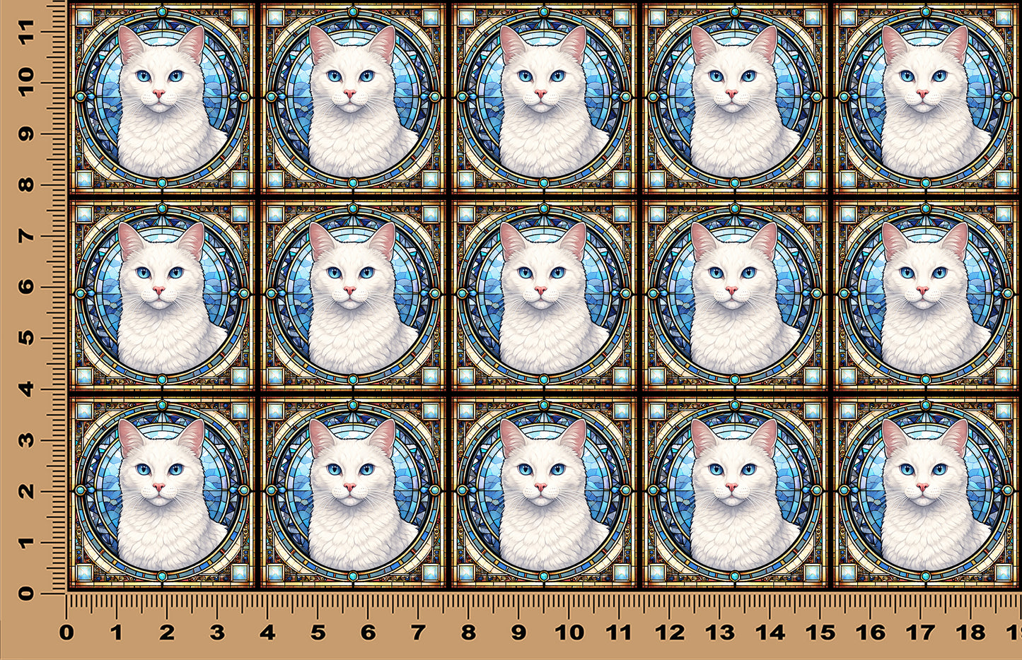 DecoCraft - Scenic Elevated Texture Tiles - White Cat