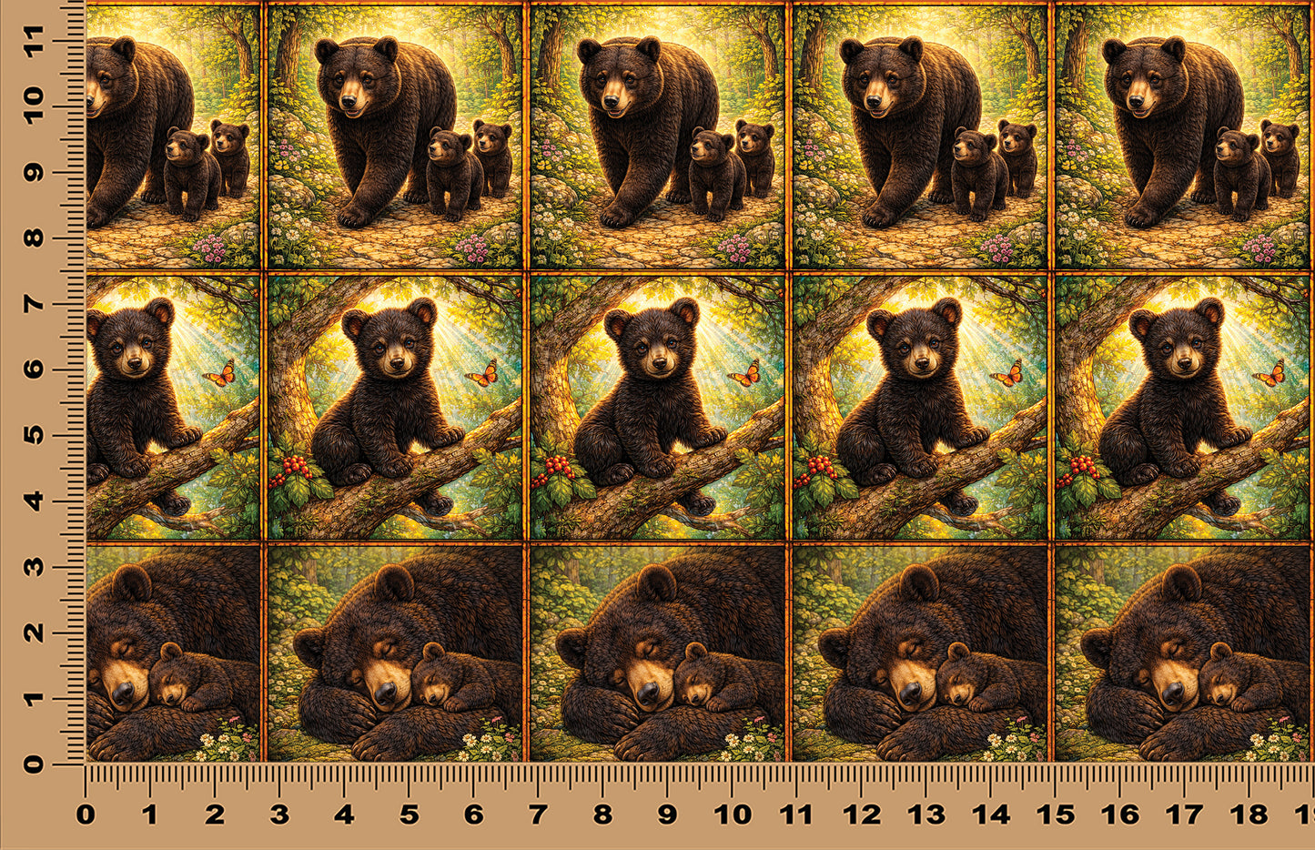 DecoCraft - Scenic Tiles Series - Woodland Bears