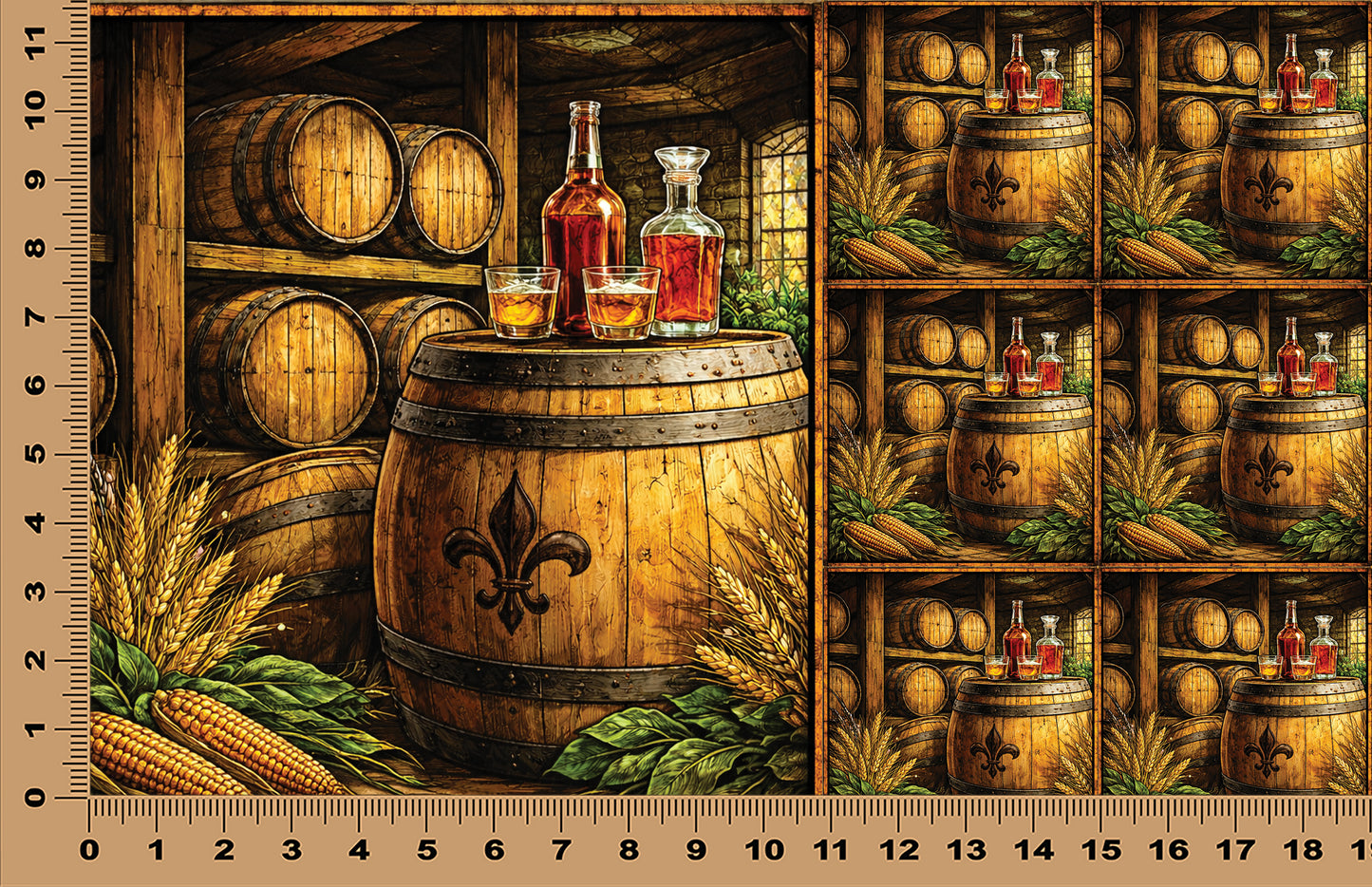 DecoCraft - Scenic Elevated Texture Tiles - From Grain to Barrel