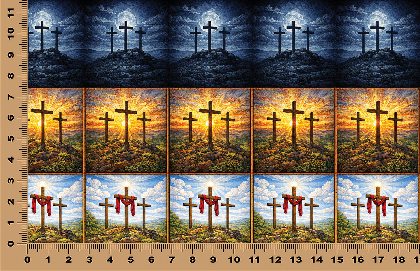 DecoCraft - Scenic Tiles Series - Calvary Crosses