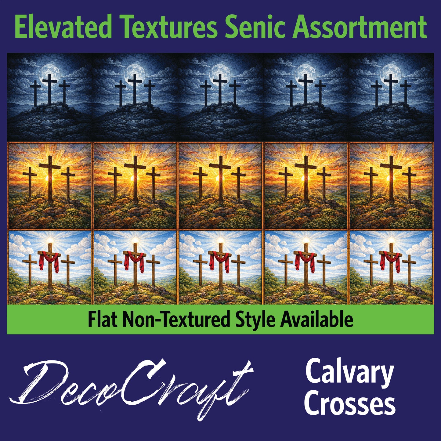 DecoCraft - Scenic Tiles Series - Calvary Crosses