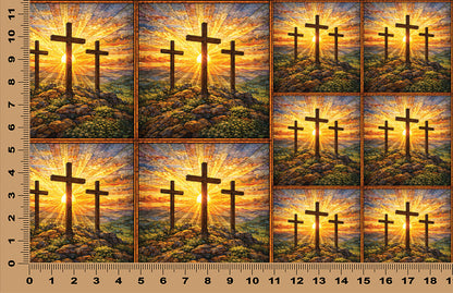 DecoCraft - Scenic Tiles Series - Calvary Crosses at Daybreak
