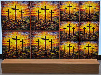 DecoCraft - Scenic Tiles Series - Calvary Crosses at Daybreak