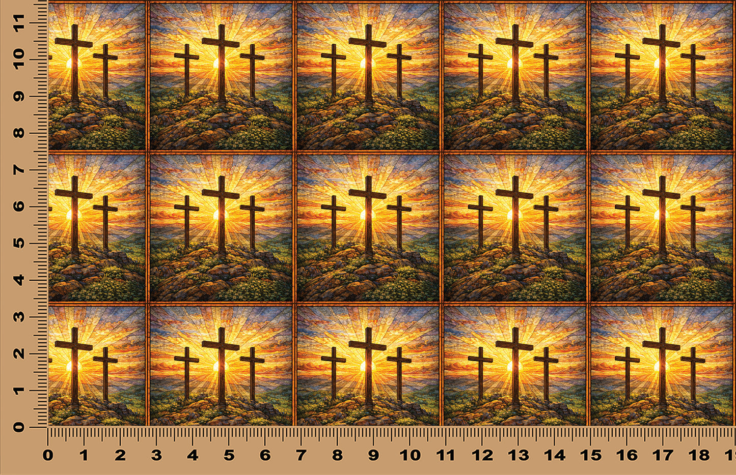 DecoCraft - Scenic Tiles Series - Calvary Crosses at Daybreak