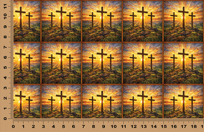 DecoCraft - Scenic Tiles Series - Calvary Crosses at Daybreak