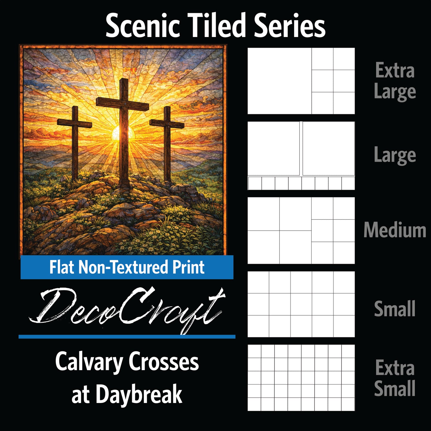 DecoCraft - Scenic Tiles Series - Calvary Crosses at Daybreak
