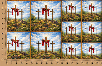 DecoCraft - Scenic Tiles Series - Calvary Crosses at High Noon