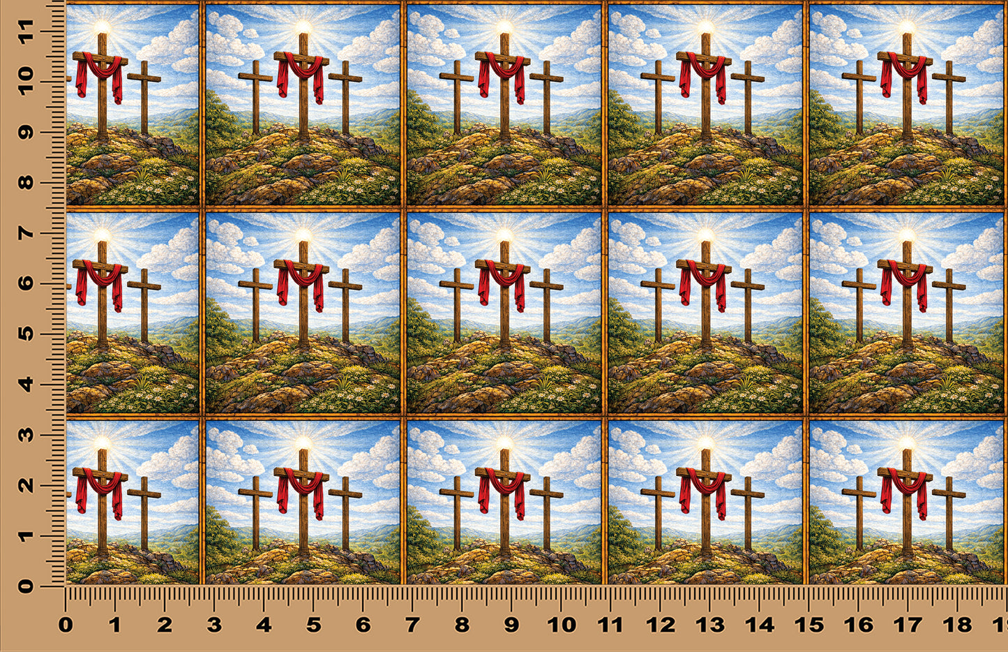 DecoCraft - Scenic Tiles Series - Calvary Crosses at High Noon