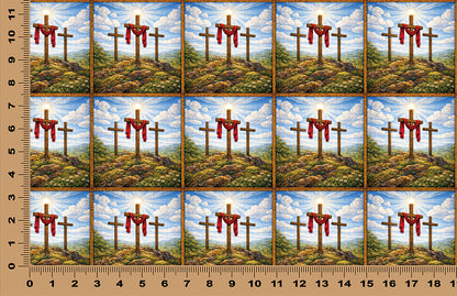 DecoCraft - Scenic Tiles Series - Calvary Crosses at High Noon