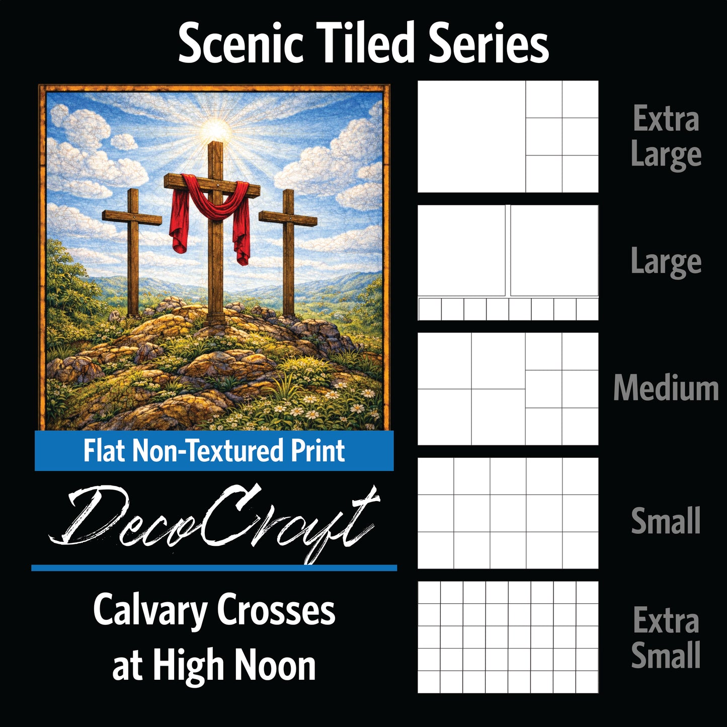 DecoCraft - Scenic Tiles Series - Calvary Crosses at High Noon