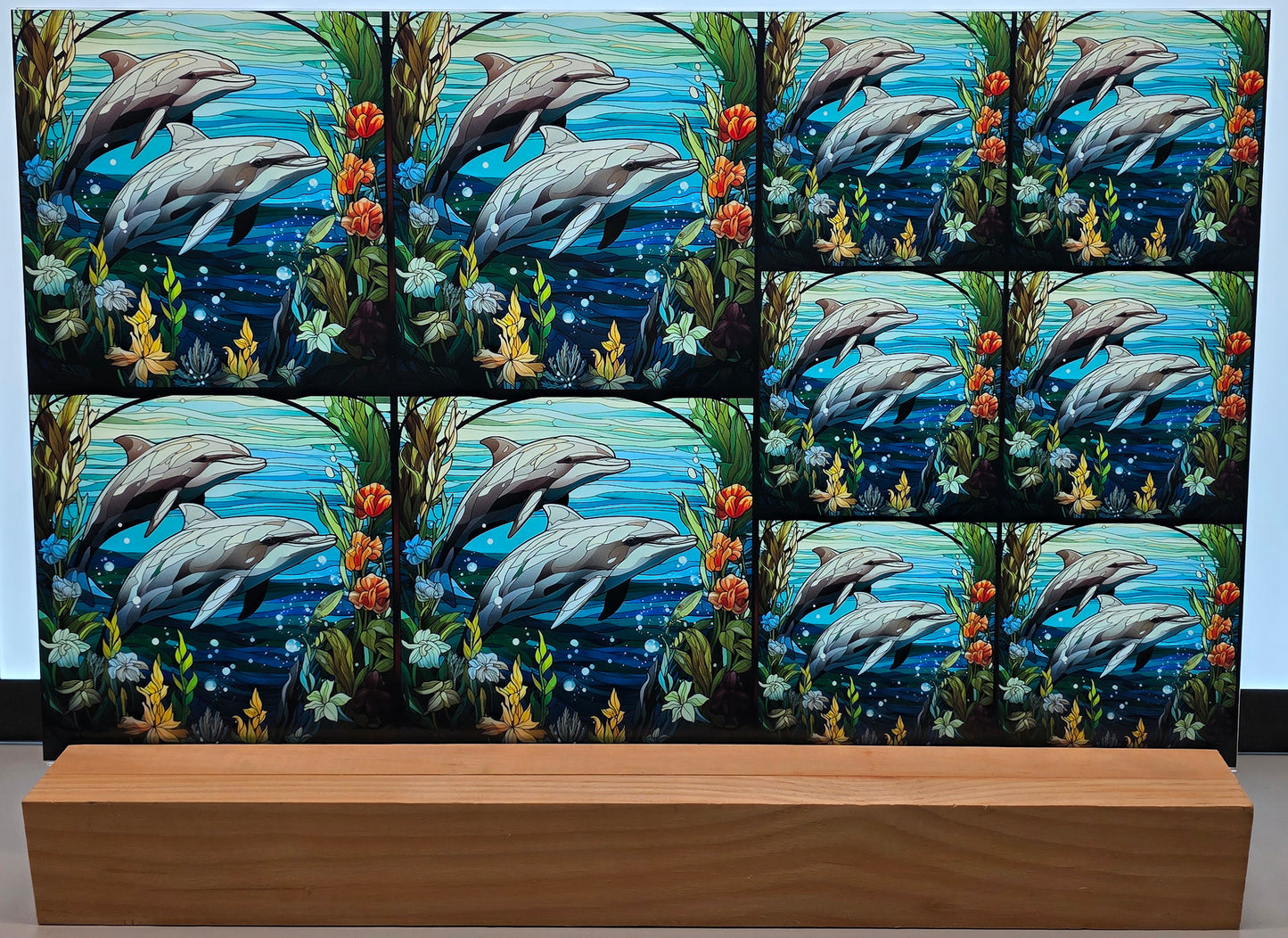 DecoCraft - Scenic Elevated Texture Tiles - Dolphin Dance