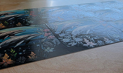 DecoCraft - Scenic Elevated Texture Tiles - Dolphin Dance