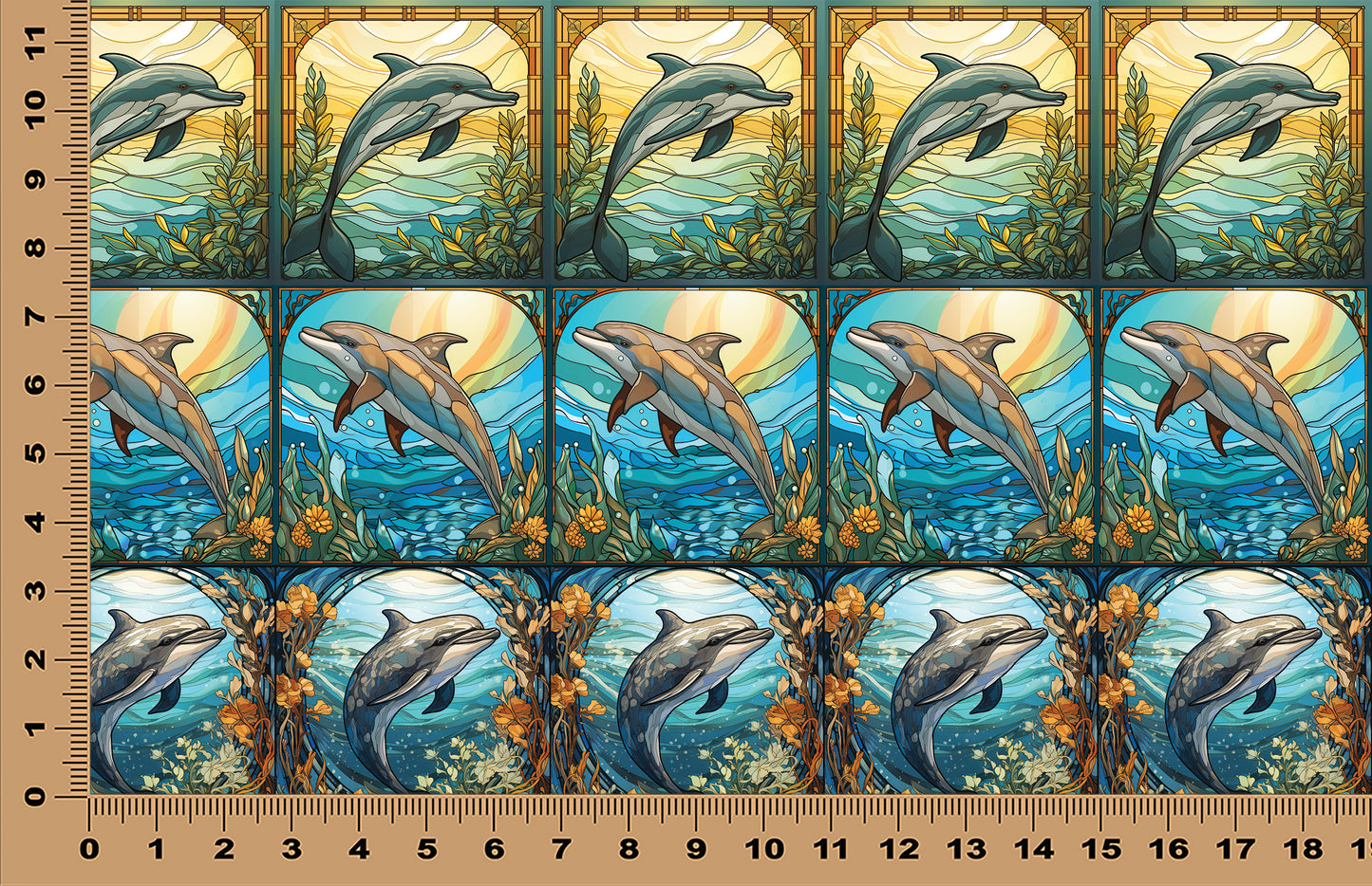 DecoCraft - Scenic Elevated Texture Tiles - Realistic Stained Glass - Ocean Grace