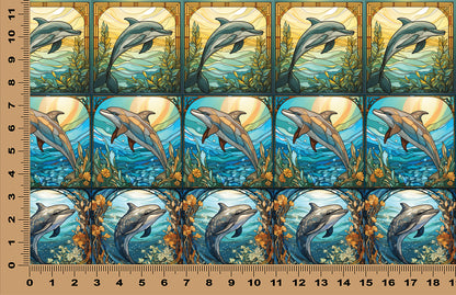 DecoCraft - Scenic Elevated Texture Tiles - Realistic Stained Glass - Ocean Grace