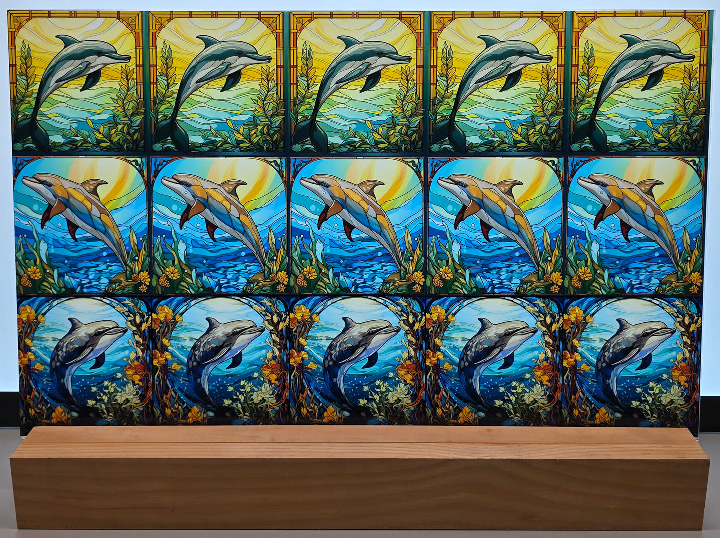 DecoCraft - Scenic Elevated Texture Tiles - Realistic Stained Glass - Ocean Grace