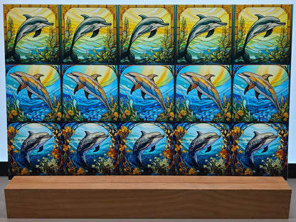 DecoCraft - Scenic Elevated Texture Tiles - Realistic Stained Glass - Ocean Grace