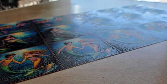 DecoCraft - Scenic Elevated Texture Tiles - Realistic Stained Glass - Mermaid Friends