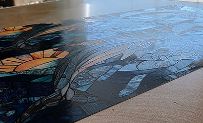 DecoCraft - Scenic Elevated Texture Tiles - Realistic Stained Glass - Dolphin's Tide