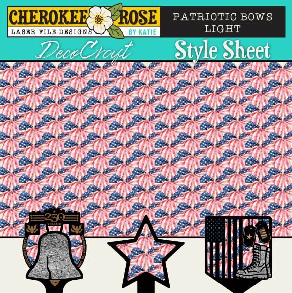 DecoCraft - Cherokee Rose - Style Sheet - Patriotic Bows - Light