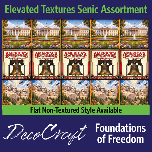 DecoCraft - Scenic Elevated Texture Tiles - Realistic Stained Glass - Foundations of Freedom - 250 Years
