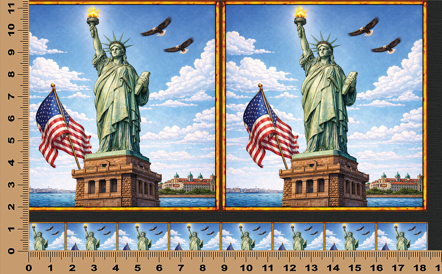 DecoCraft - Scenic Elevated Texture Tiles - Lady Liberty Rising