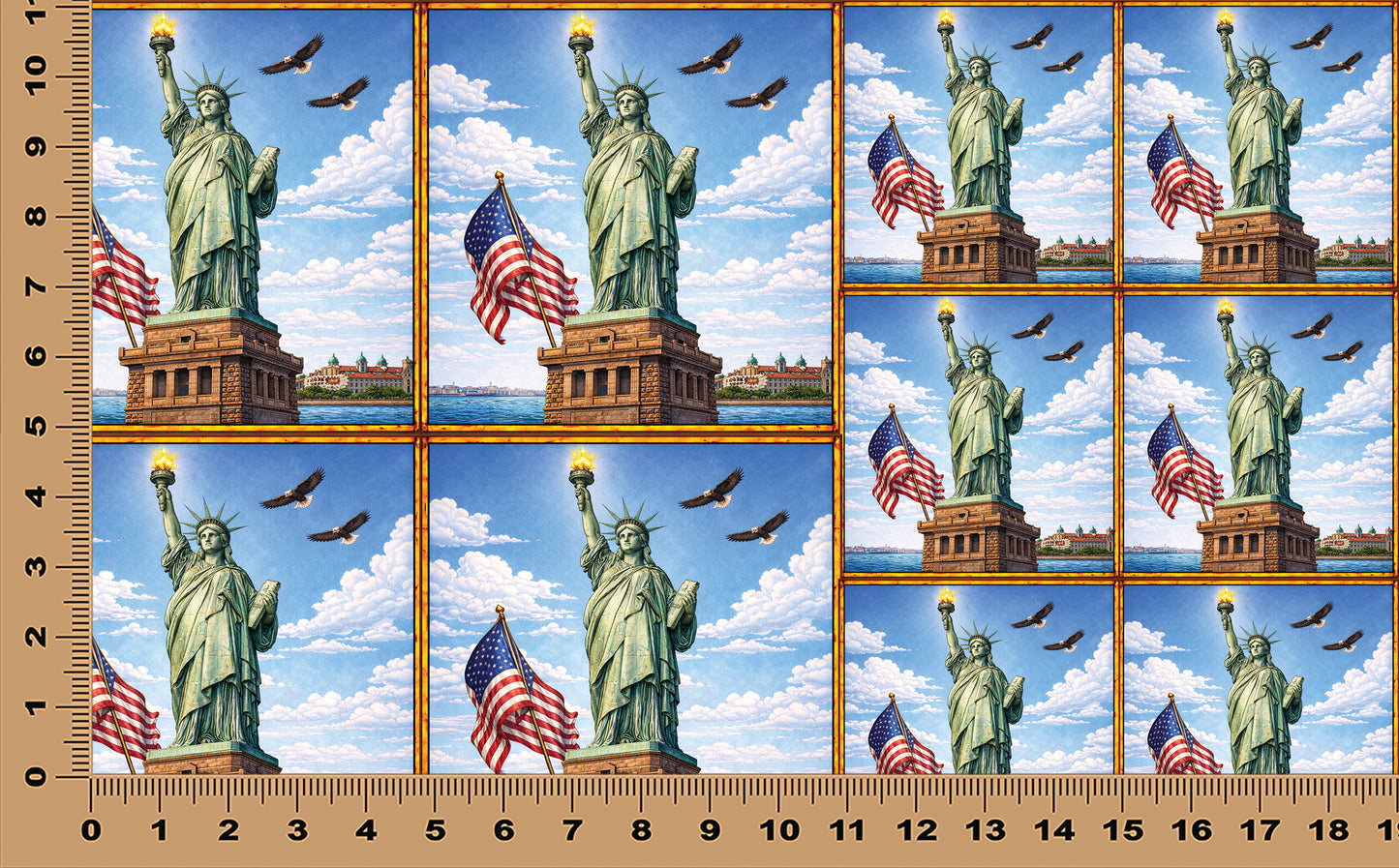 DecoCraft - Scenic Elevated Texture Tiles - Lady Liberty Rising