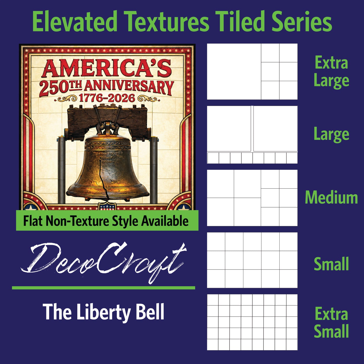 DecoCraft - Scenic Elevated Texture Tiles - Liberty Bell