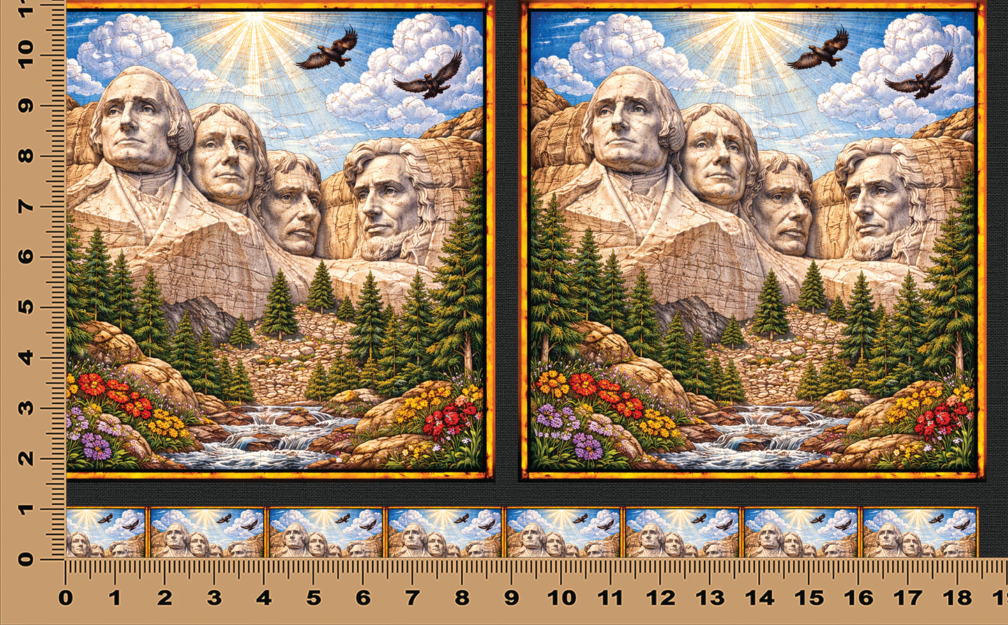 DecoCraft - Scenic Elevated Texture Tiles - Mount Rushmore