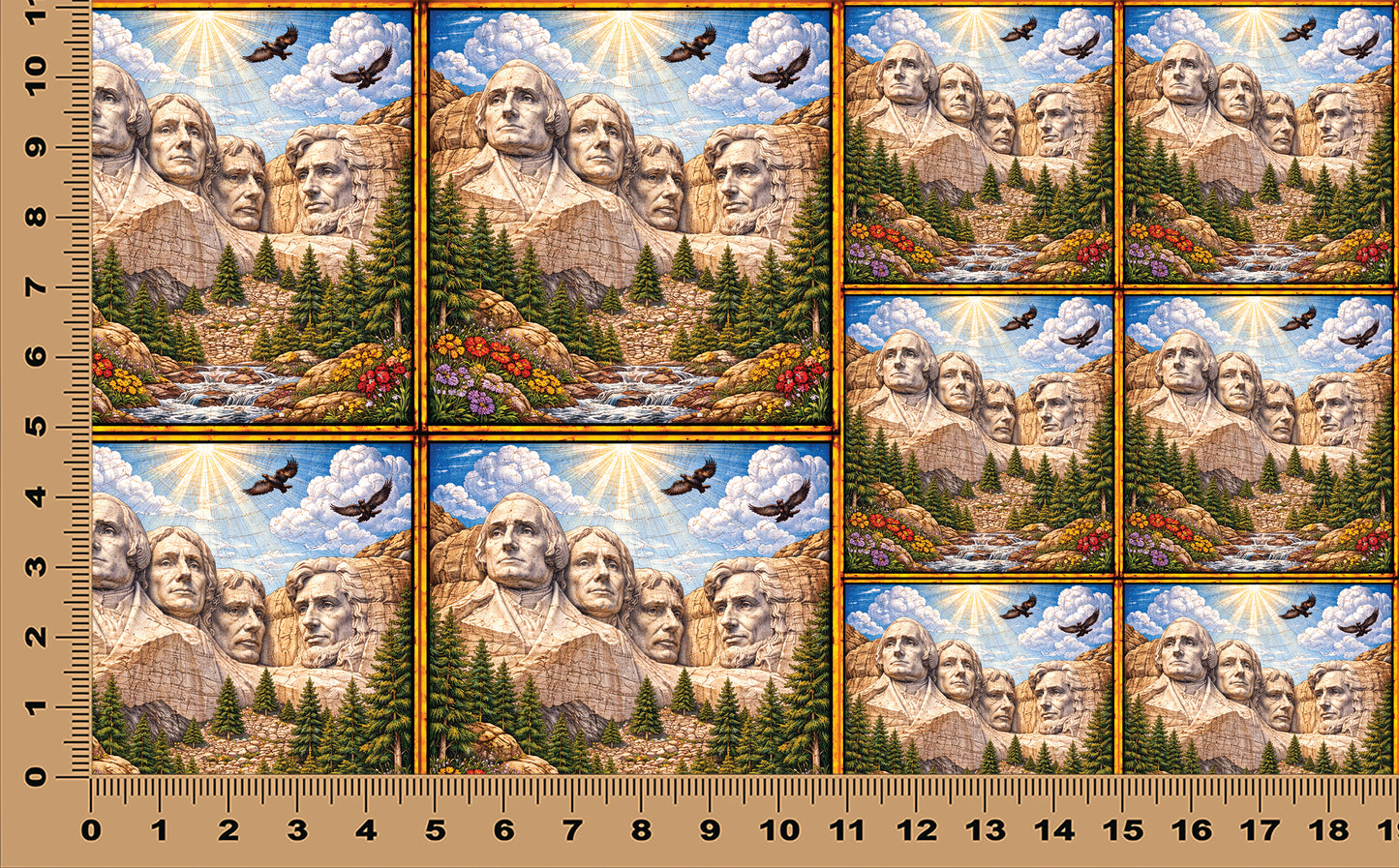 DecoCraft - Scenic Elevated Texture Tiles - Mount Rushmore