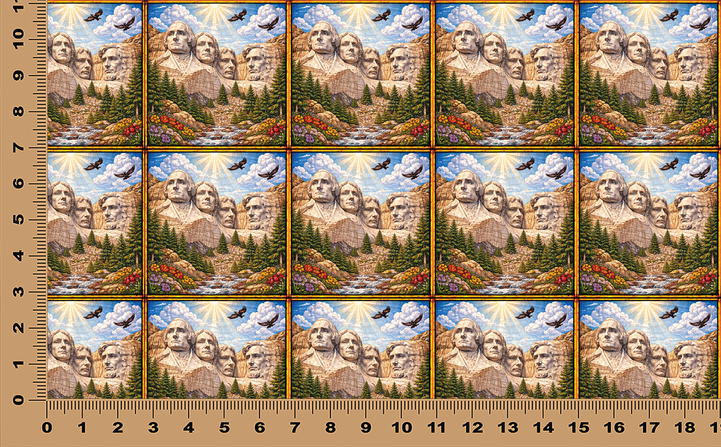 DecoCraft - Scenic Elevated Texture Tiles - Mount Rushmore