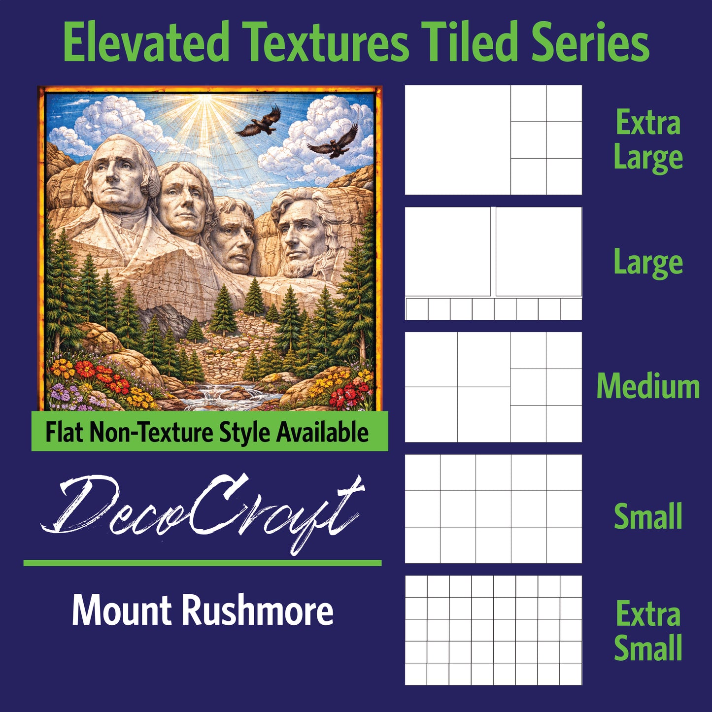 DecoCraft - Scenic Elevated Texture Tiles - Mount Rushmore