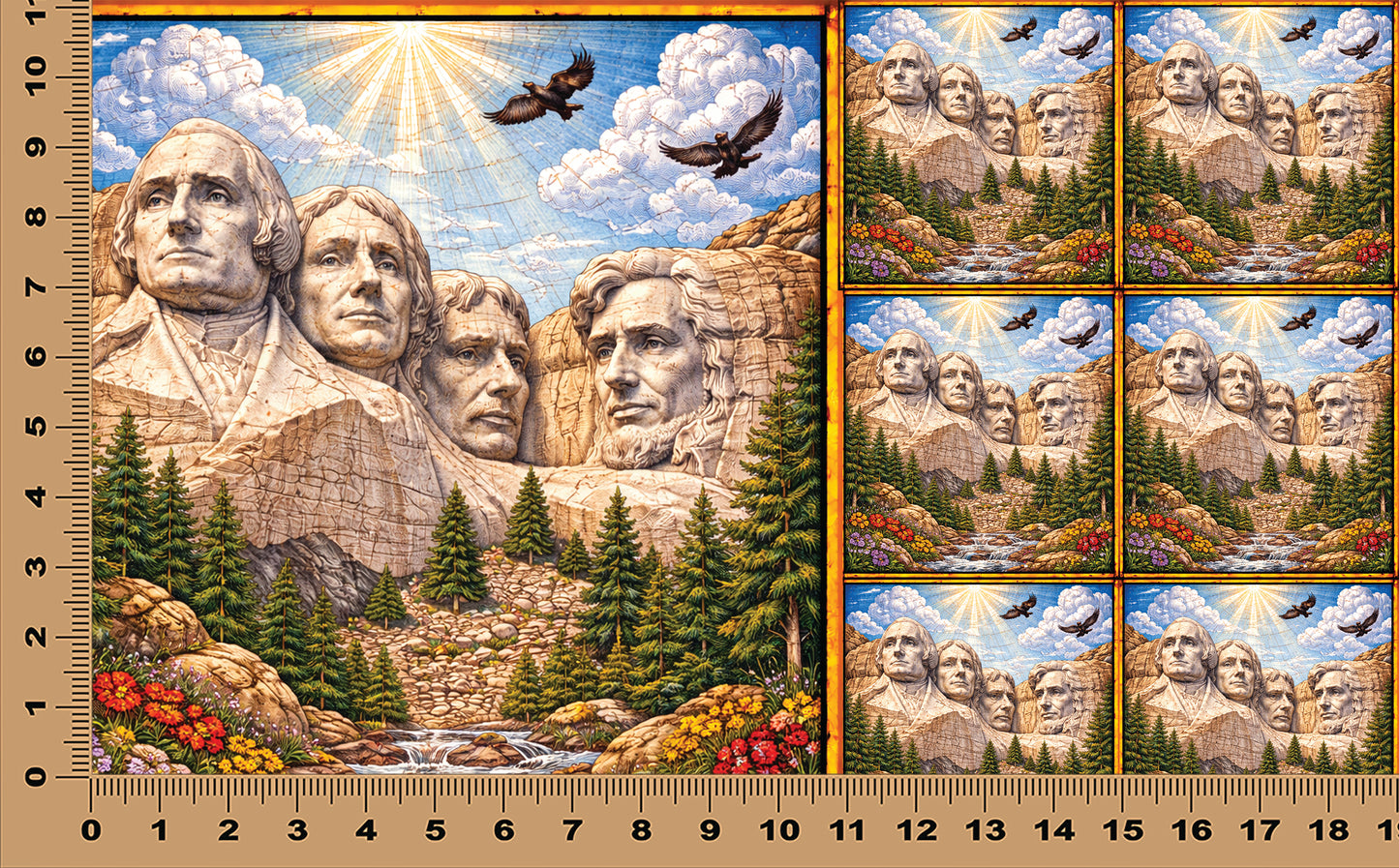 DecoCraft - Scenic Elevated Texture Tiles - Mount Rushmore