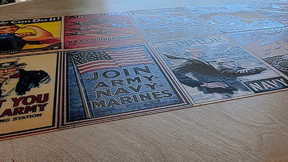 DecoCraft - Elevated Texture Tiled Scenes - Vintage War Posters
