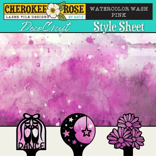DecoCraft - Cherokee Rose - Style Sheet - Watercolor Wash - Pink