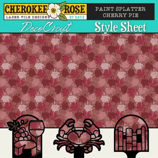 DecoCraft - Cherokee Rose - Style Sheet - Paint Splatter - Cherry Pie