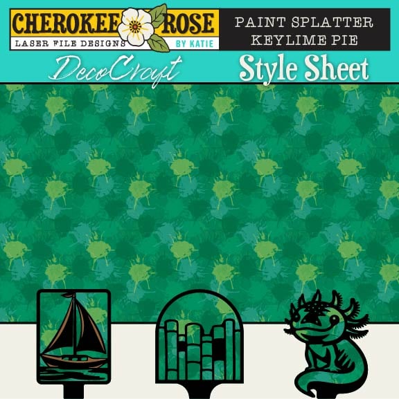 DecoCraft - Cherokee Rose - Style Sheet - Paint Splatter - Key Lime