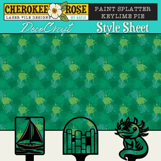 DecoCraft - Cherokee Rose - Style Sheet - Paint Splatter - Key Lime