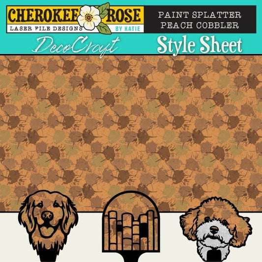 DecoCraft - Cherokee Rose - Style Sheet - Paint Splatter - Peach Cobbler