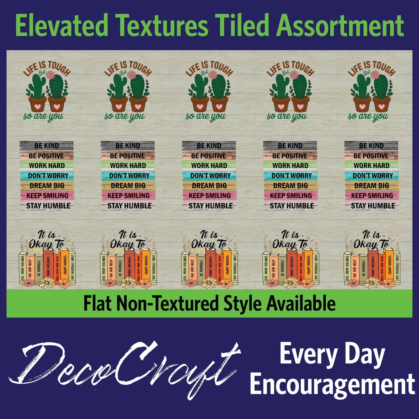 DecoCraft - Scenic Elevated Texture Tiles - Every Day Encouragement
