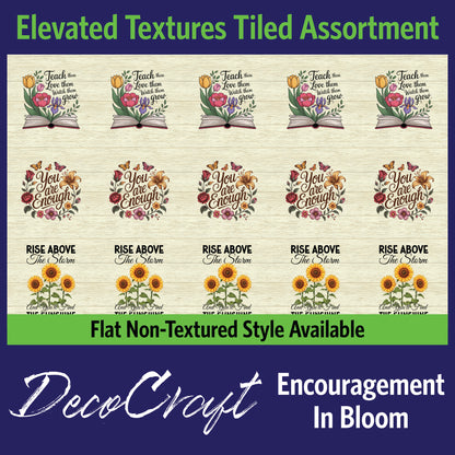 DecoCraft - Scenic Elevated Texture Tiles - Encouragement in Bloom