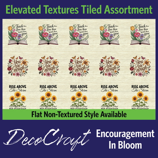 DecoCraft - Scenic Elevated Texture Tiles - Encouragement in Bloom