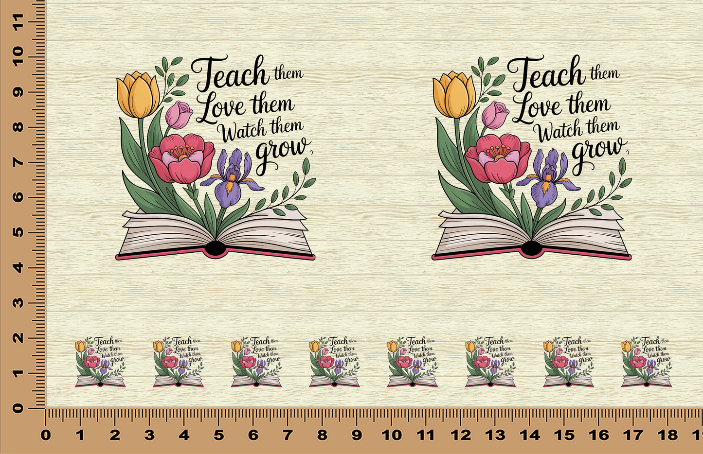 DecoCraft - Scenic Elevated Texture Tiles - Teach, Love, Grow