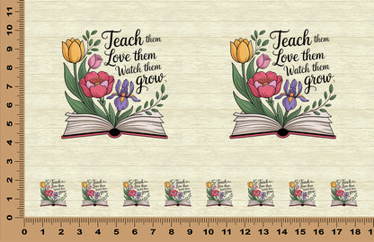 DecoCraft - Scenic Elevated Texture Tiles - Teach, Love, Grow