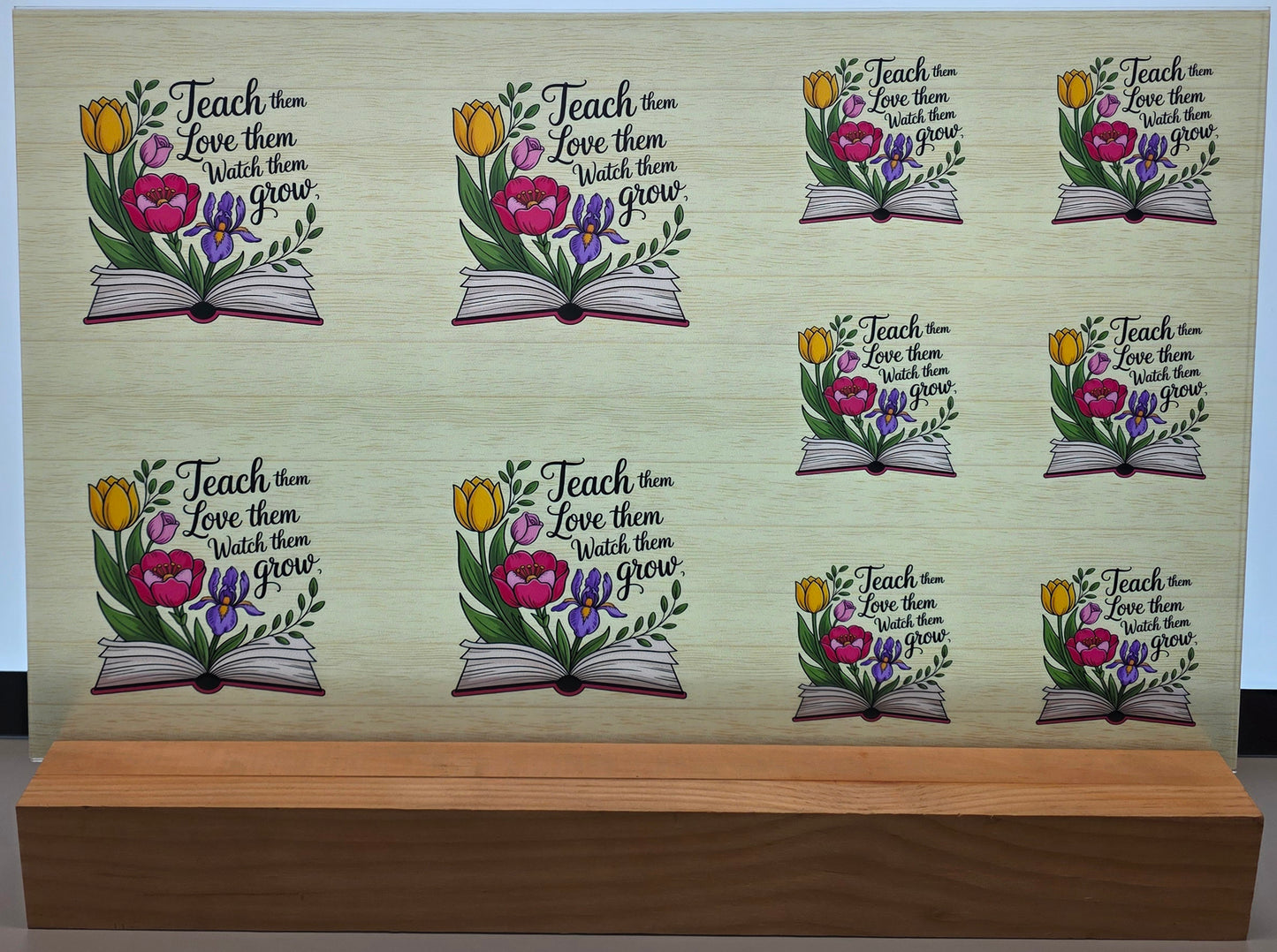 DecoCraft - Scenic Elevated Texture Tiles - Teach, Love, Grow