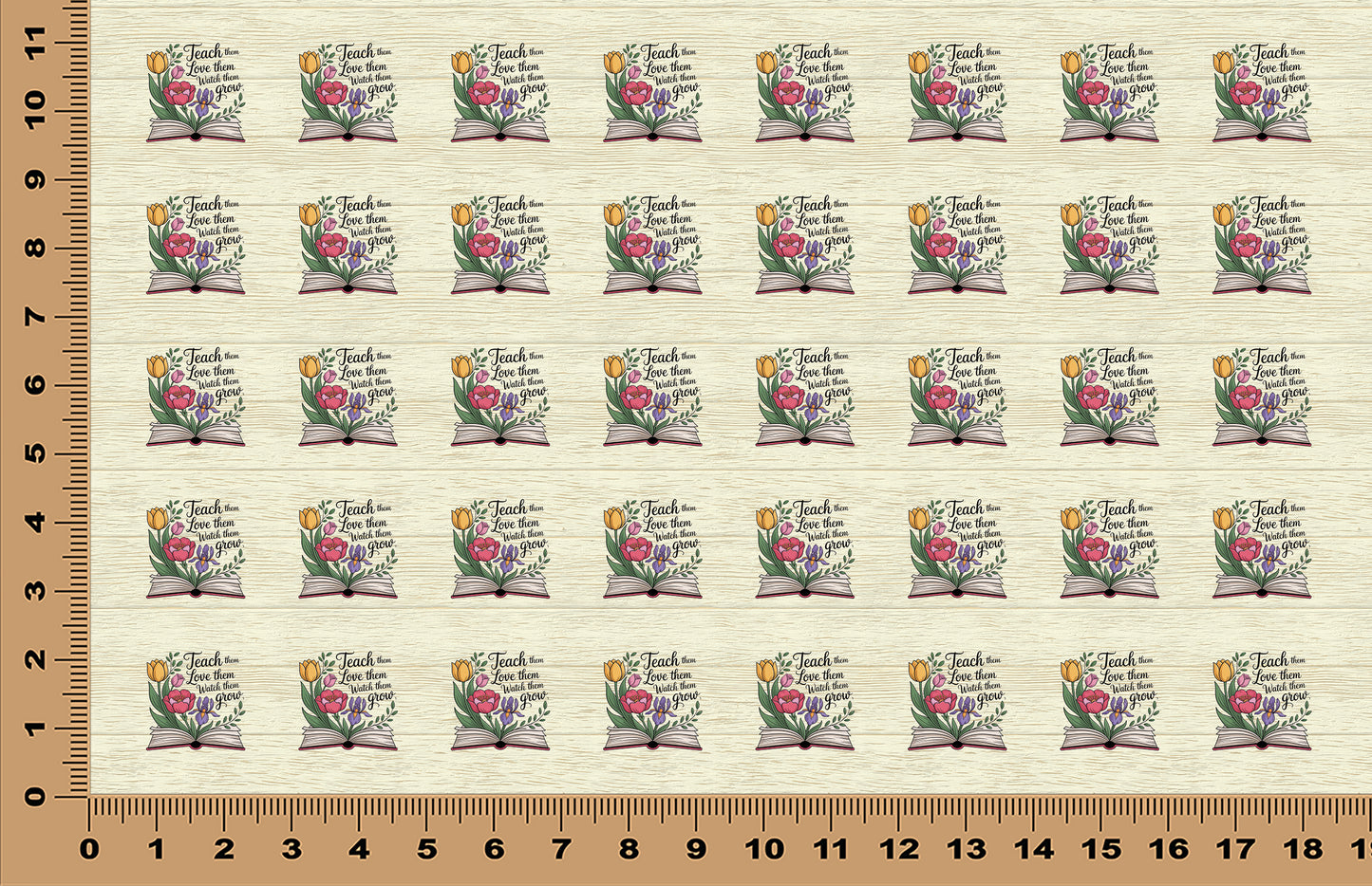 DecoCraft - Scenic Elevated Texture Tiles - Teach, Love, Grow