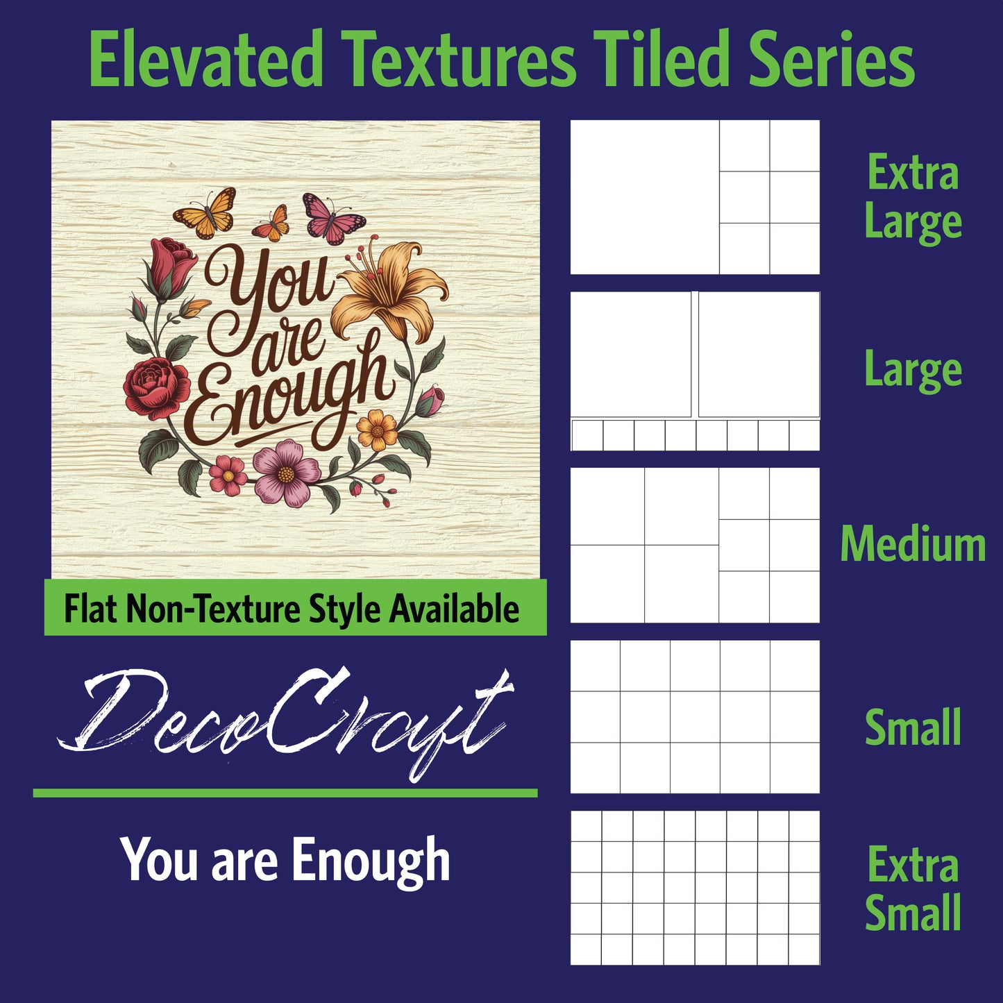 DecoCraft - Scenic Elevated Texture Tiles - You are Enough
